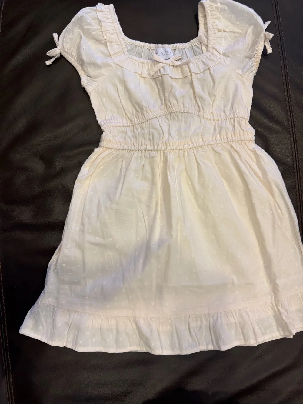 The Children's Place White Eyelet Smocked Casual Dress